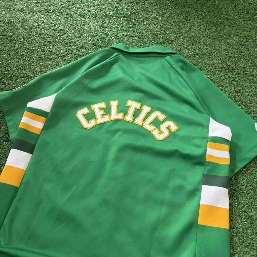 Vintage 90s Celtics Majestic Hardwood Classics Jersey Y XL NBA Warm Up Jersey - Picture 5 of 7